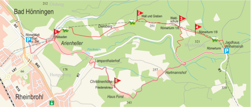 RömerWeltWeg - Tour A - Map