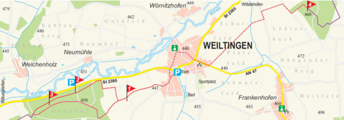 Rundwanderweg Weiltlingen - Tour A - Karte