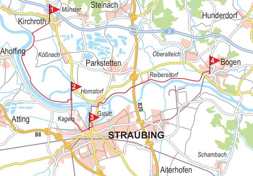 Donau-Panoramaweg - Karte